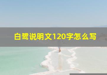 白鹭说明文120字怎么写