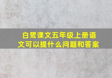 白鹭课文五年级上册语文可以提什么问题和答案