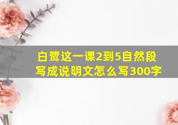 白鹭这一课2到5自然段写成说明文怎么写300字