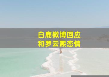 白鹿微博回应和罗云熙恋情