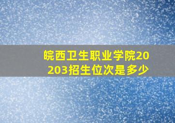 皖西卫生职业学院20203招生位次是多少