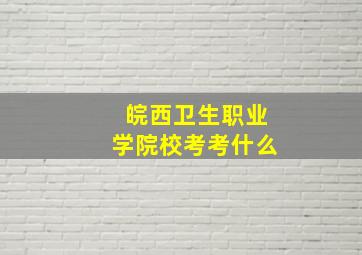 皖西卫生职业学院校考考什么