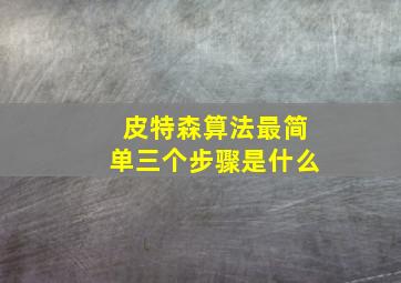 皮特森算法最简单三个步骤是什么