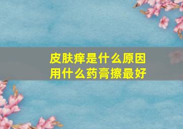 皮肤痒是什么原因用什么药膏擦最好