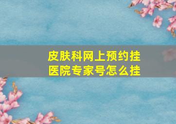 皮肤科网上预约挂医院专家号怎么挂