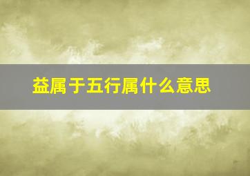 益属于五行属什么意思