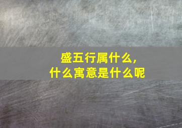 盛五行属什么,什么寓意是什么呢