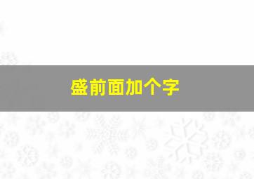 盛前面加个字