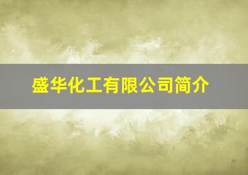 盛华化工有限公司简介