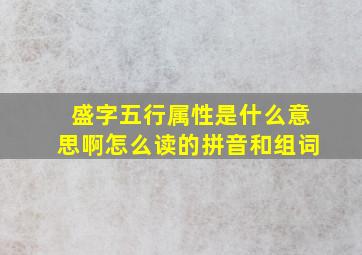 盛字五行属性是什么意思啊怎么读的拼音和组词