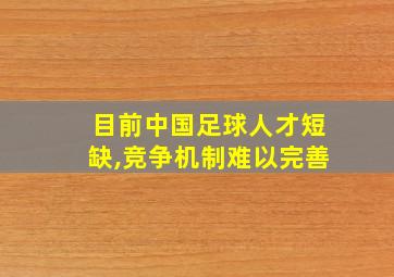 目前中国足球人才短缺,竞争机制难以完善