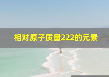 相对原子质量222的元素