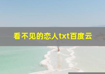 看不见的恋人txt百度云