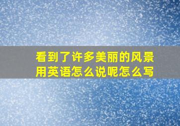 看到了许多美丽的风景用英语怎么说呢怎么写