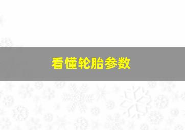 看懂轮胎参数