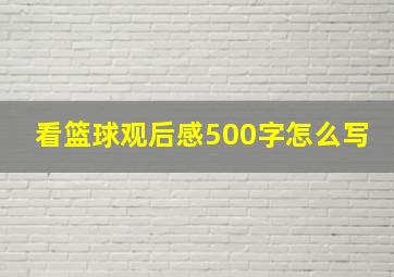 看篮球观后感500字怎么写