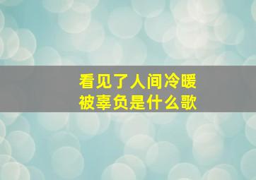 看见了人间冷暖被辜负是什么歌