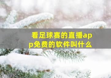 看足球赛的直播app免费的软件叫什么