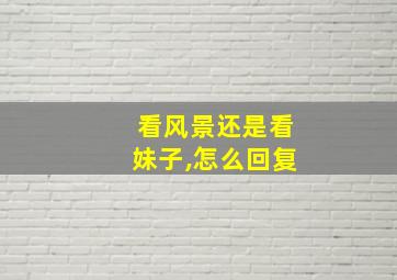 看风景还是看妹子,怎么回复