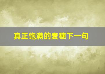 真正饱满的麦穗下一句