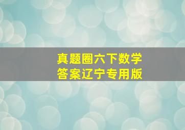 真题圈六下数学答案辽宁专用版