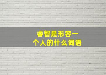 睿智是形容一个人的什么词语