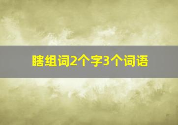 瞎组词2个字3个词语