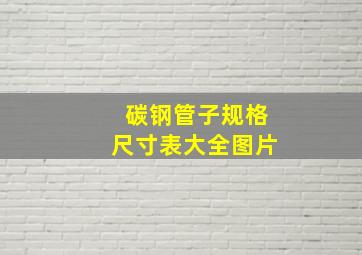 碳钢管子规格尺寸表大全图片