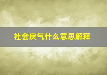 社会戾气什么意思解释