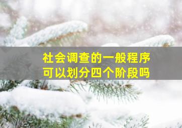 社会调查的一般程序可以划分四个阶段吗