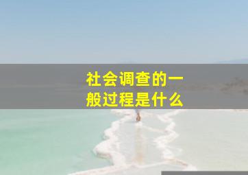 社会调查的一般过程是什么