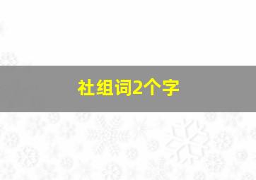 社组词2个字