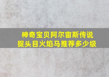 神奇宝贝阿尔宙斯传说捉头目火焰马推荐多少级