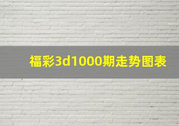 福彩3d1000期走势图表