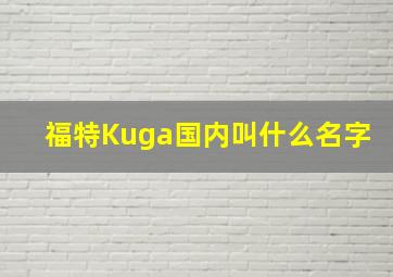 福特Kuga国内叫什么名字