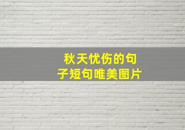 秋天忧伤的句子短句唯美图片