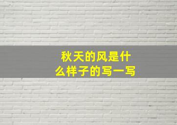 秋天的风是什么样子的写一写