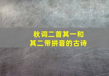 秋词二首其一和其二带拼音的古诗