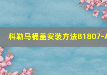 科勒马桶盖安装方法81807-A