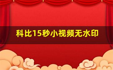 科比15秒小视频无水印