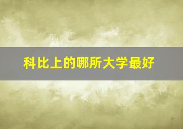 科比上的哪所大学最好