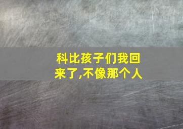 科比孩子们我回来了,不像那个人