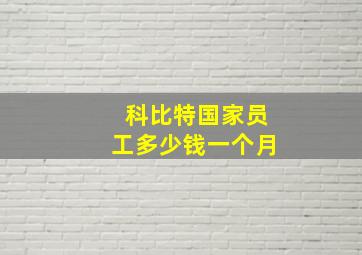 科比特国家员工多少钱一个月