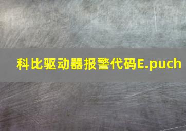 科比驱动器报警代码E.puch