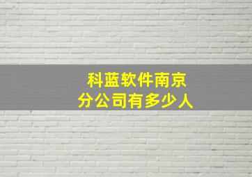 科蓝软件南京分公司有多少人