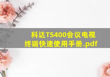 科达TS400会议电视终端快速使用手册.pdf