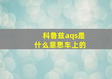 科鲁兹aqs是什么意思车上的