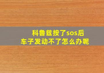 科鲁兹按了sos后车子发动不了怎么办呢