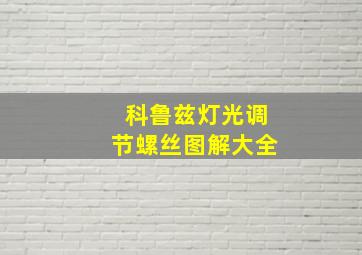 科鲁兹灯光调节螺丝图解大全