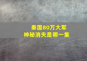 秦国80万大军神秘消失是哪一集